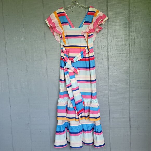 Plenty by Tracy Reese Multicolor Ruffled Maxi Belted Dress. Size XL - Picture 2 of 11